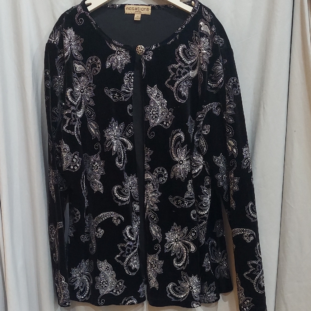 Black and Silver Paisley Jacket